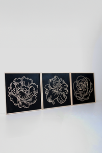 WoodBlack - Peony Lily Rose (3 Parça Set)