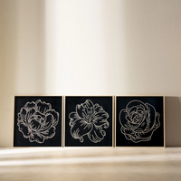 WoodBlack - Peony Lily Rose (3 Parça Set)