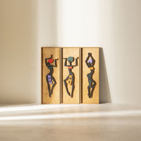 WoodAfrican  - Afrikalı Dansçı Kadınlar (Kabartma - Ceviz)