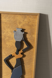 WoodAfrican  - Afrika Kadınları Ayo - Esi - Nia (Kabartma - Ceviz)