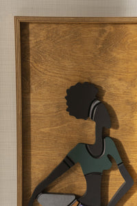 WoodAfrican  - Afrika Kadınları Ayo - Esi - Nia (Kabartma - Ceviz)