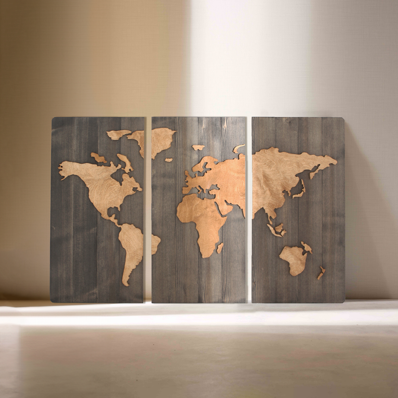 WoodMap - World Map - Dekoratif Ahşap Dünya Haritası – WoodBoz