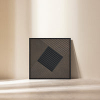 WoodLine Echo antrasit ahşap duvar tablosu 40x40 cm