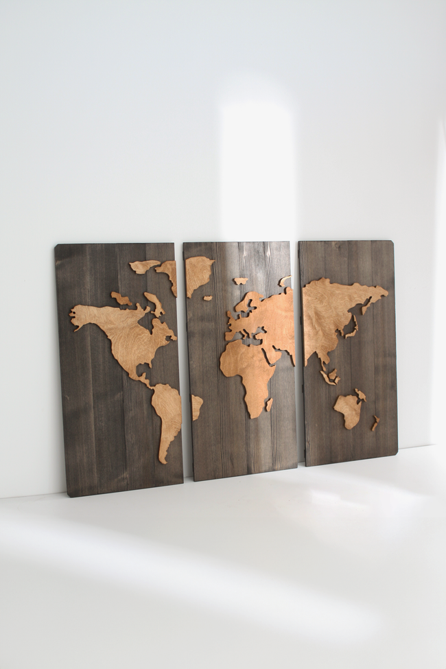 WoodMap - World Map - Dekoratif Ahşap Dünya Haritası – WoodBoz