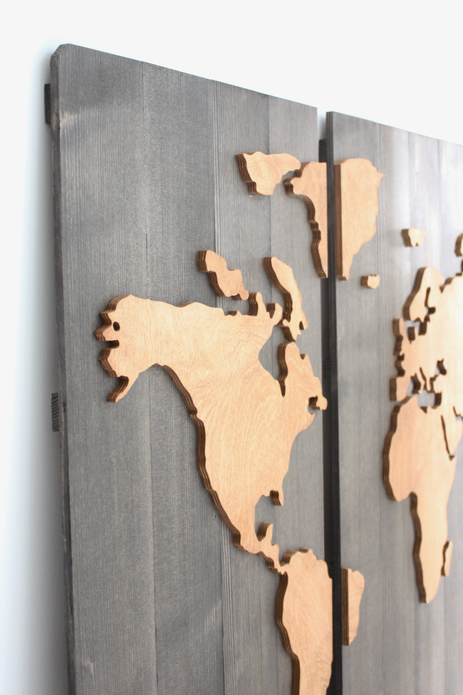 WoodMap - World Map - Dekoratif Ahşap Dünya Haritası – WoodBoz