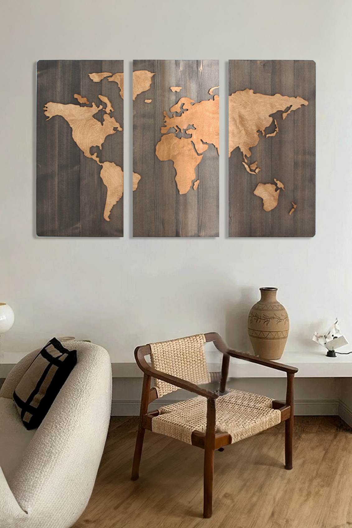 WoodMap - World Map - Dekoratif Ahşap Dünya Haritası – WoodBoz