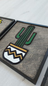 WoodColor - Renkli Kaktüs Serisi (3 Parça)