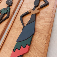 WoodAfrican  - Afrika Kadınları Ayo - Esi - Nia (Kabartma - Ceviz)