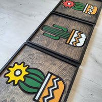 WoodColor - Renkli Kaktüs Serisi (3 Parça)