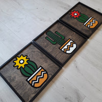 WoodColor - Renkli Kaktüs Serisi (3 Parça)