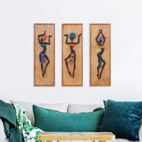 WoodAfrican  - Afrikalı Dansçı Kadınlar (Kabartma - Ceviz)