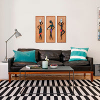 WoodAfrican  - Afrika Kadınları Ayo - Esi - Nia (Kabartma - Ceviz)