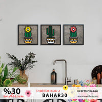 WoodColor - Renkli Kaktüs Serisi (3 Parça)