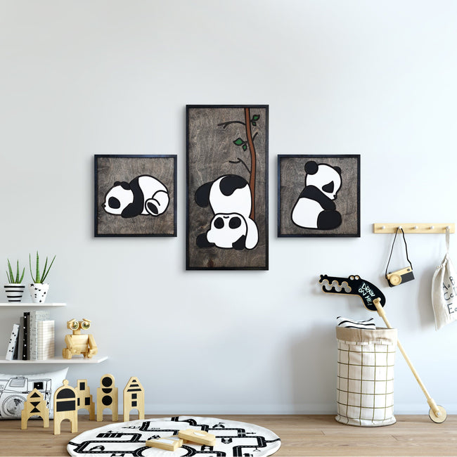 WoodColor - Sevimli Pandalar  (3 Parça)