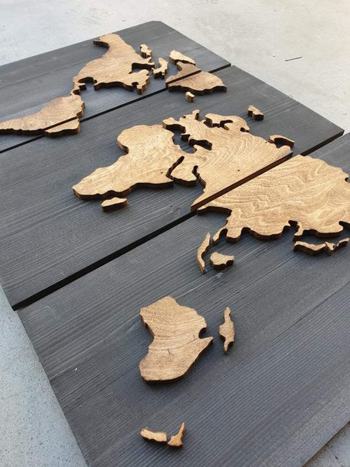 WoodMap - World Map - Dekoratif Ahşap Dünya Haritası – WoodBoz